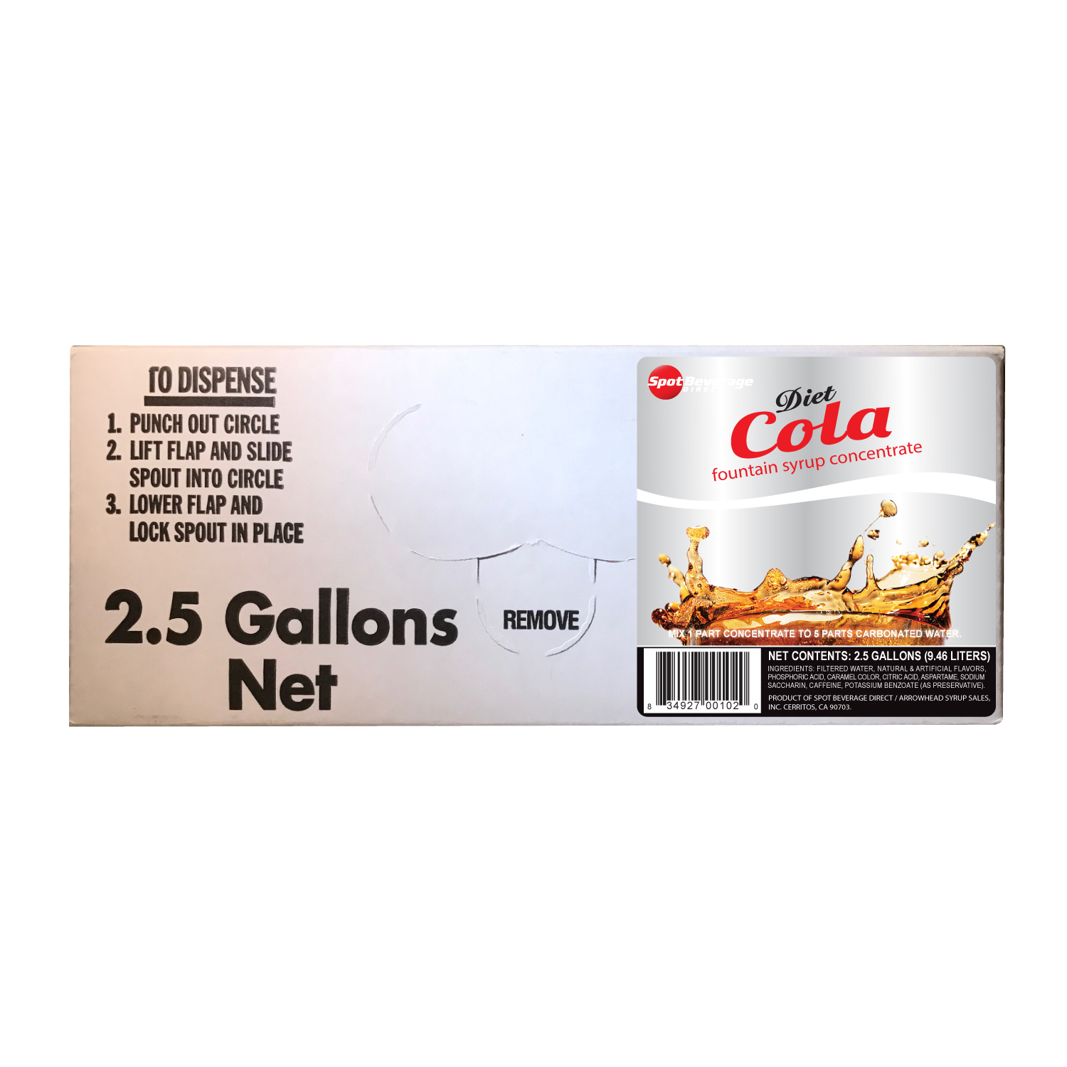 Spot Premium Diet Cola 2.5 gal. Bag-n-Box (1 to 5 Concentrate)