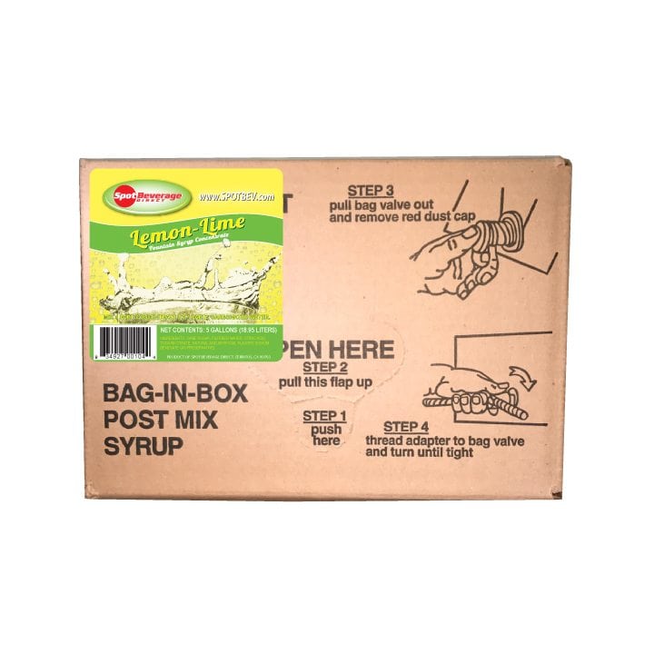 Spot Pure-Cane Lemon Lime “UP” 5 gal. Bag-n-Box (1 to 5 Concentrate)