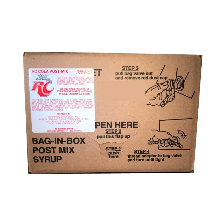 RC Cola 5 gal. Bag-n-Box (1 to 5 Concentrate)