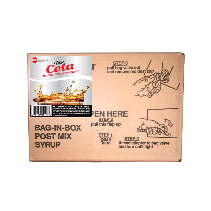 Spot Premium Diet Cola 5 gal. Bag-n-Box (1 to 5 Concentrate)